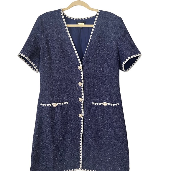 Alexia Admor Blue and White Buttoned Mini Dress - Picture 1 of 4